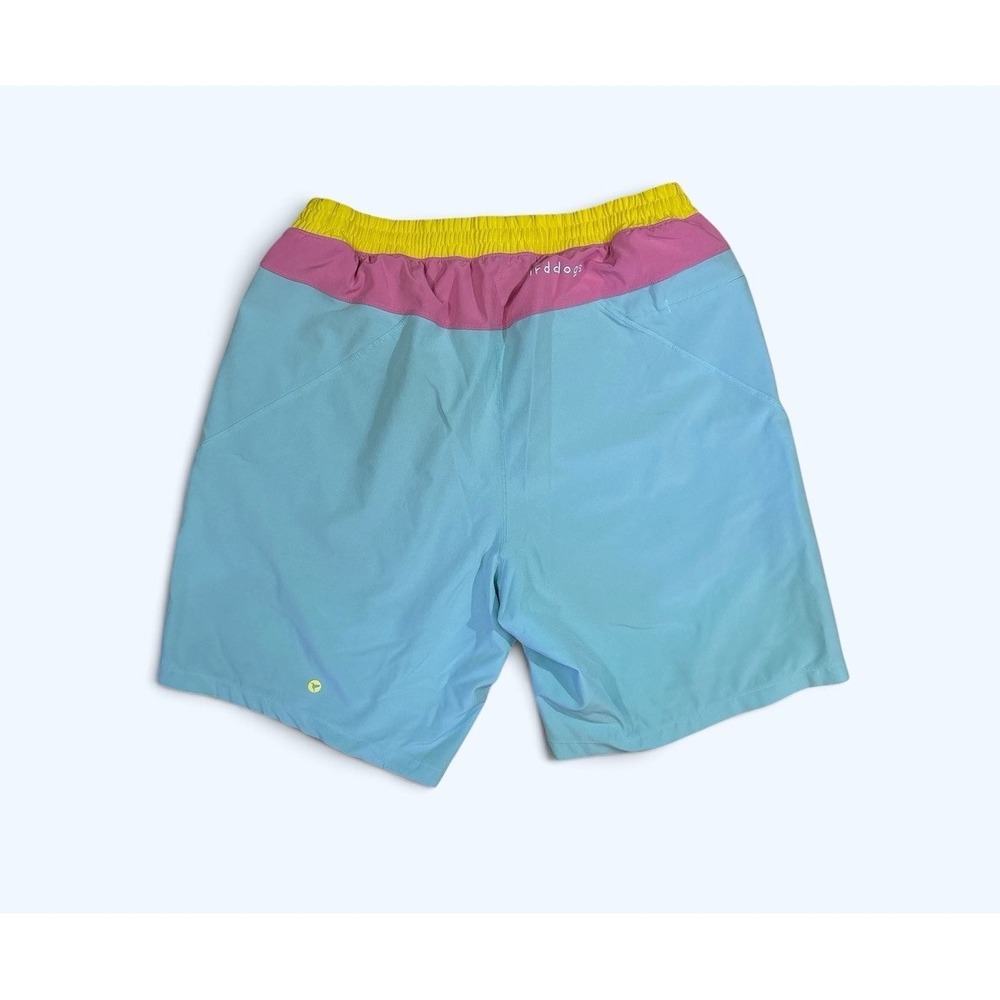 Bird Dogs Light Blue Pink Yellow Built In Liner 9" Shorts Size XL Long